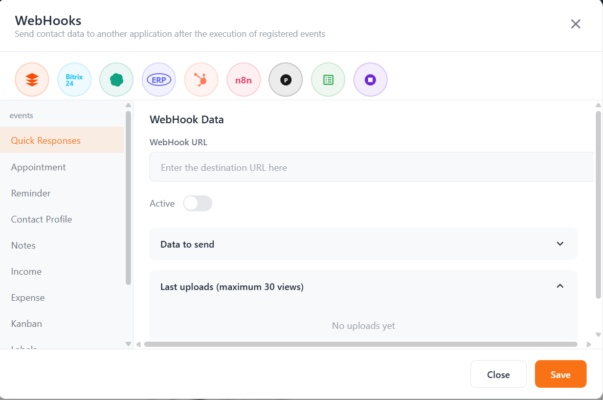 Lion CRM WebHooks Feature