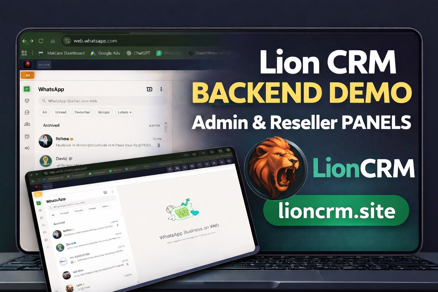 Lion CRM Backend Panel Demo