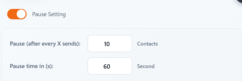Lion CRM Pause Settings for Safe Bulk Messaging