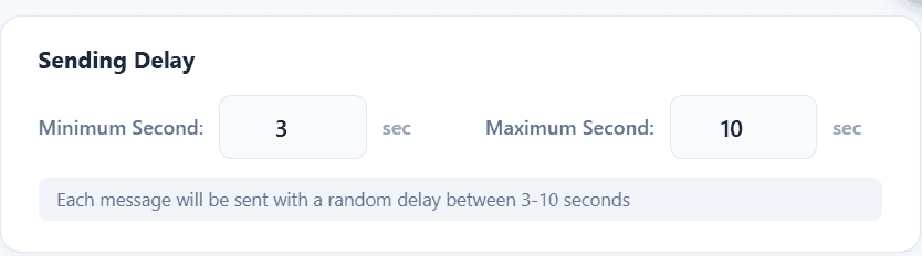 Lion CRM Sending Delay Settings for Safe Bulk WhatsApp