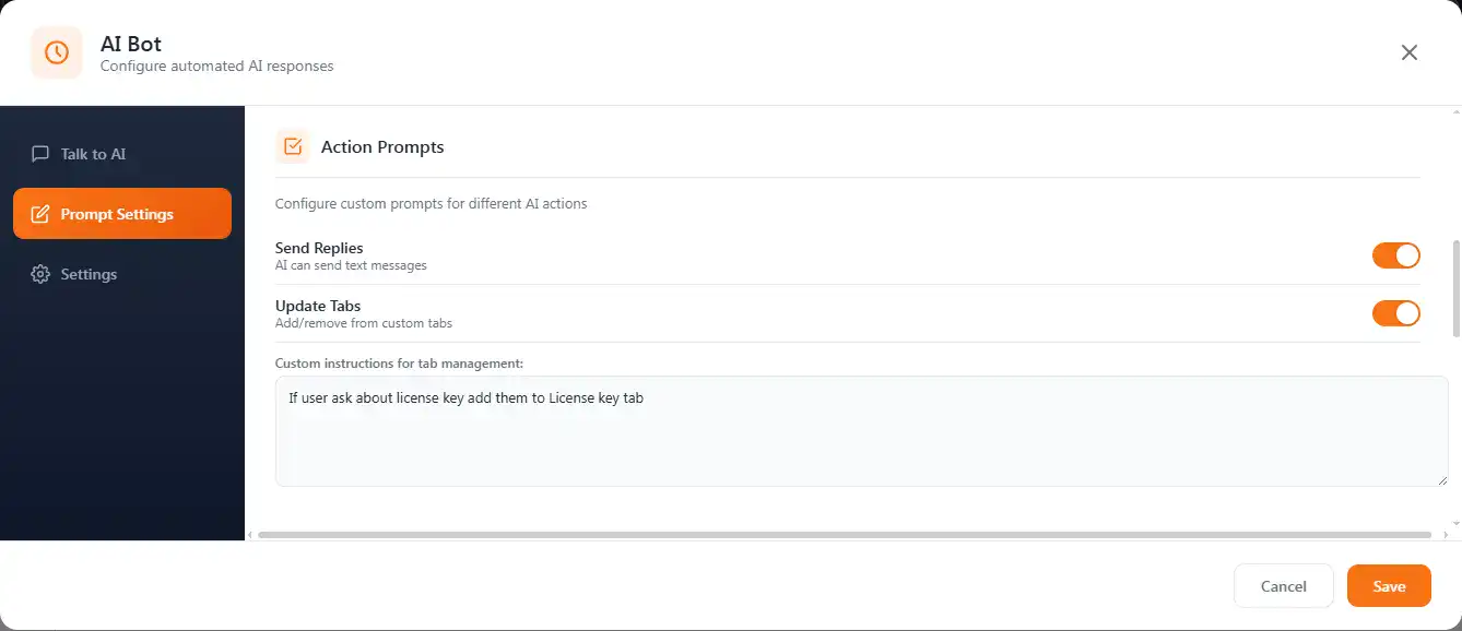 WhatsApp AI Bot Enabled Actions - Auto Update Tabs, Create Appointments, Update Profiles