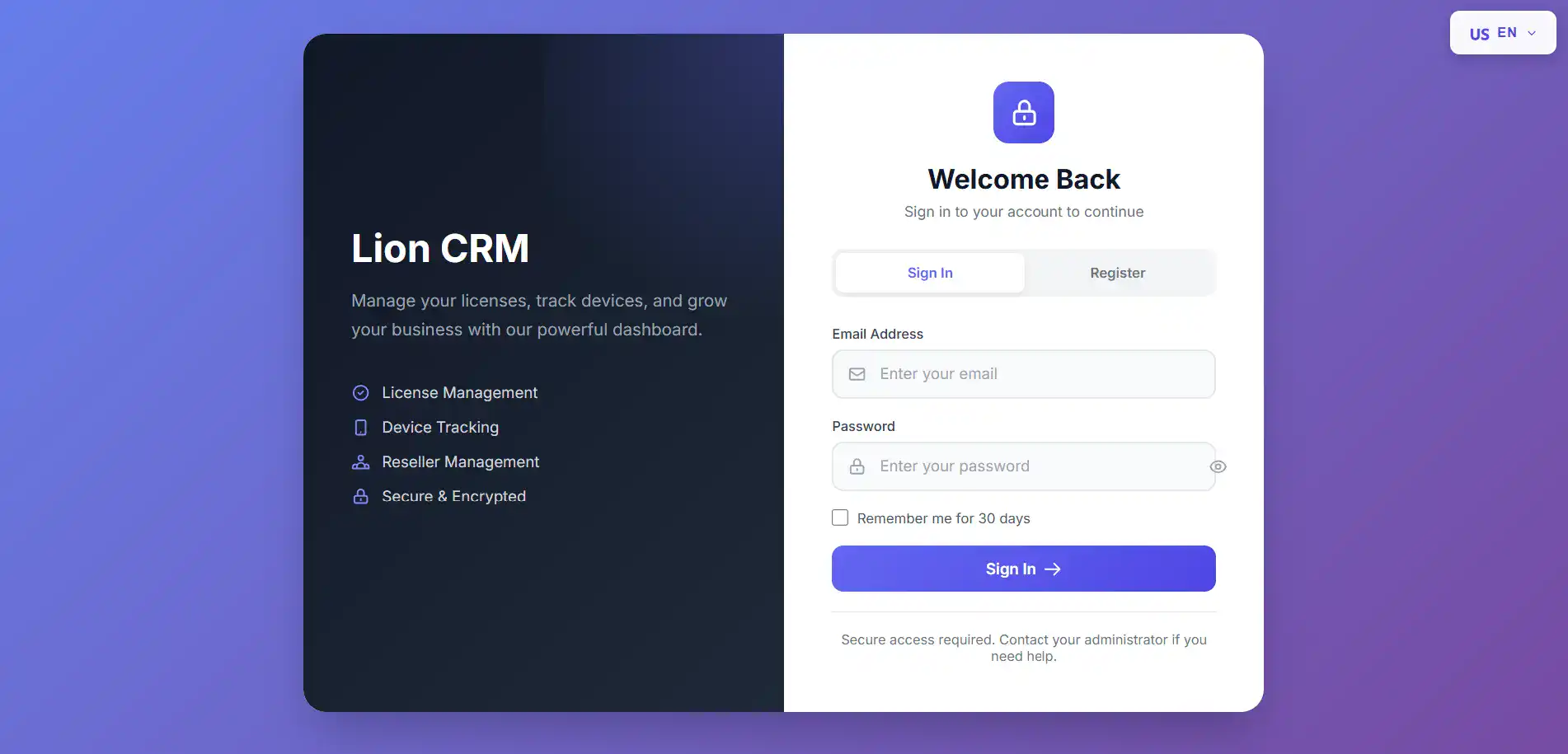 Lion CRM White-Label Admin Panel — Manage Resellers and Licenses for WhatsApp CRM Extension