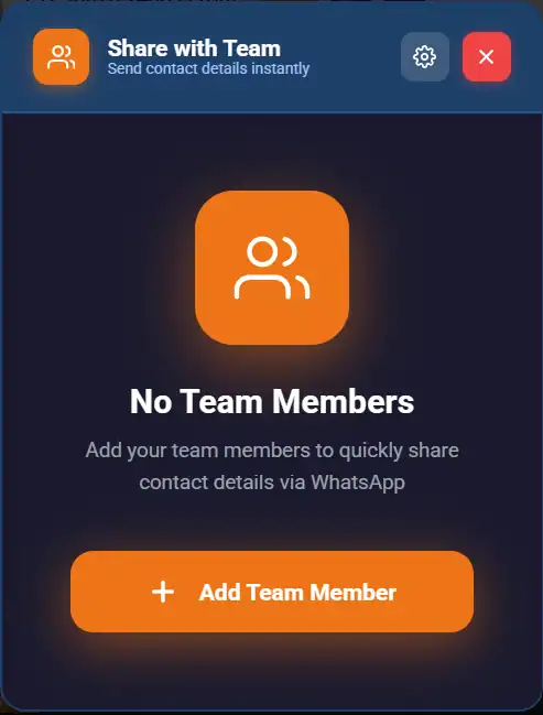 WhatsApp CRM Share Leads with Team Members - One Click Lead Distribution to Sales Rep Support Agent via WhatsApp Message in Lion CRM Chrome Extension