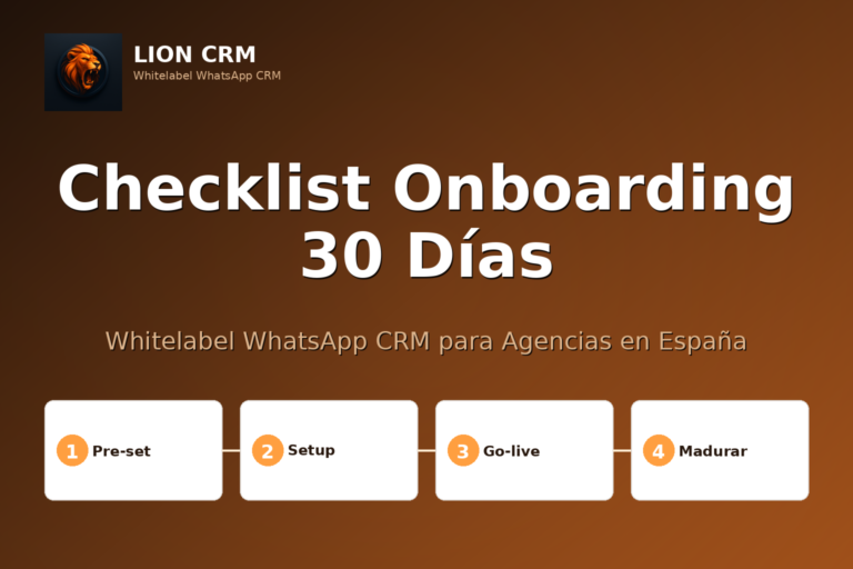 Checklist Onboarding Whitelabel WhatsApp CRM: 30 Días para Cliente Español Contento (2026)