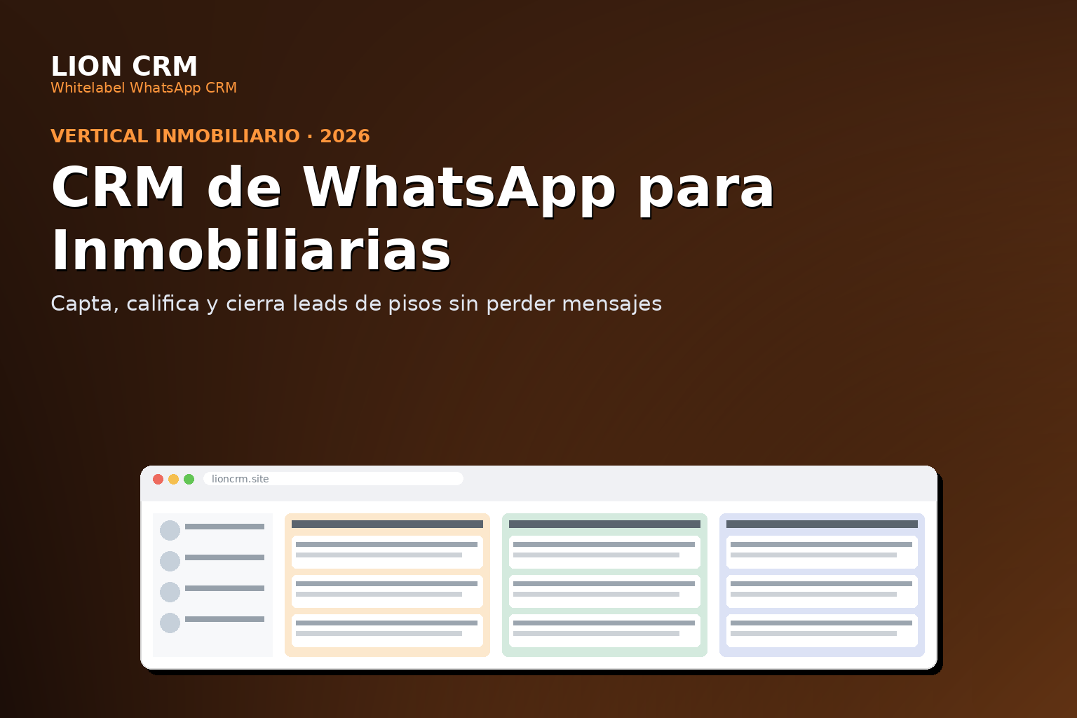 CRM de WhatsApp para inmobiliarias en España: capta, califica y cierra leads de pisos