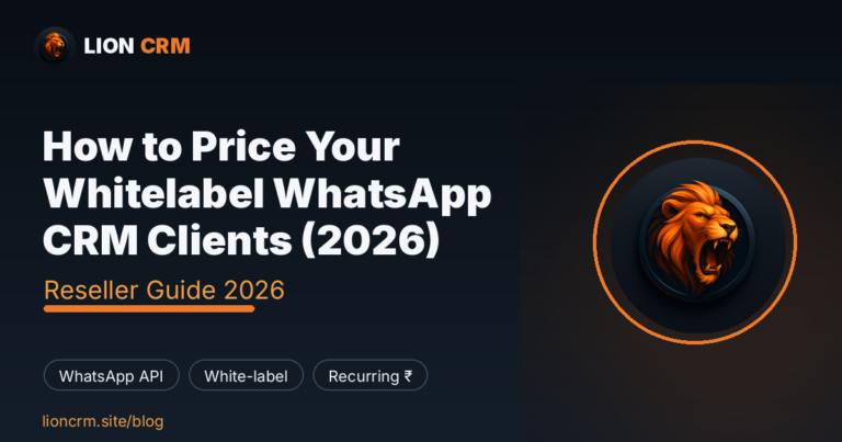 How to Price Your Whitelabel WhatsApp CRM Clients (2026) — Lion CRM banner