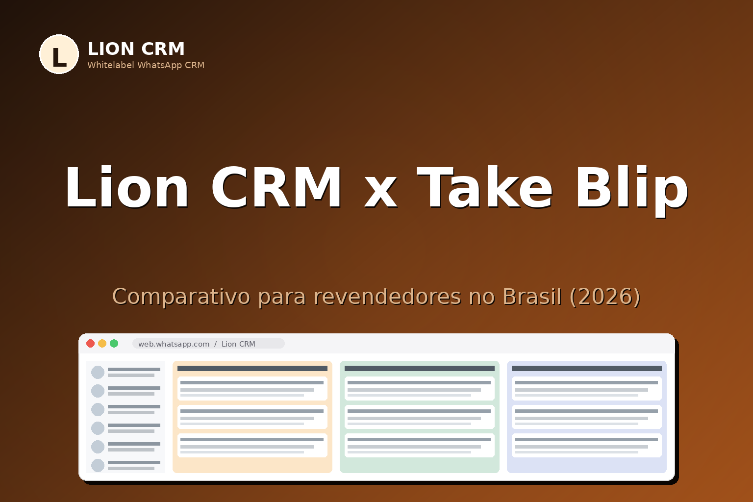 Lion CRM x Take Blip: Comparativo para Agências e Revendedores no Brasil (2026)