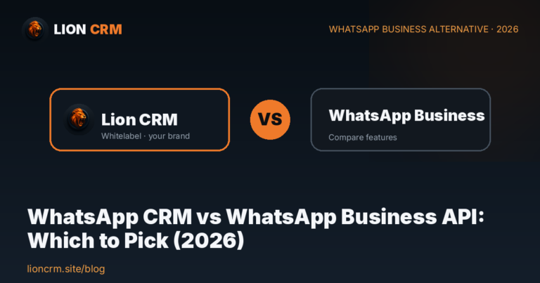WhatsApp CRM vs WhatsApp Business API: Which to Pick (2026) — Lion CRM