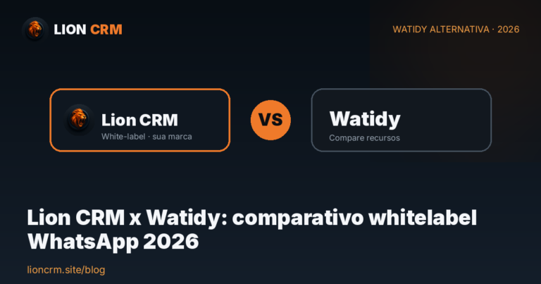 Lion CRM x Watidy: comparativo whitelabel WhatsApp 2026 — Lion CRM