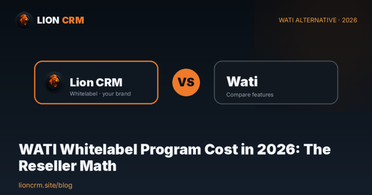 WATI Whitelabel Program Cost in 2026: The Reseller Math β Lion CRM