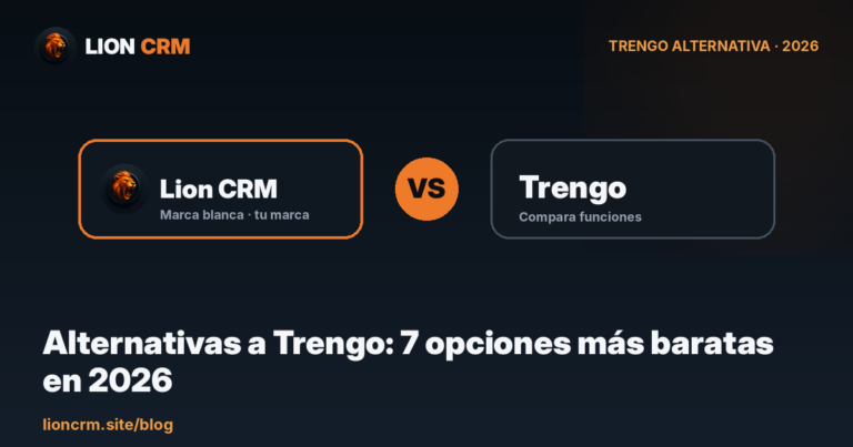 Alternativas a Trengo — comparativa de bandejas de entrada y CRM de WhatsApp para agencias en España — banner de Lion CRM